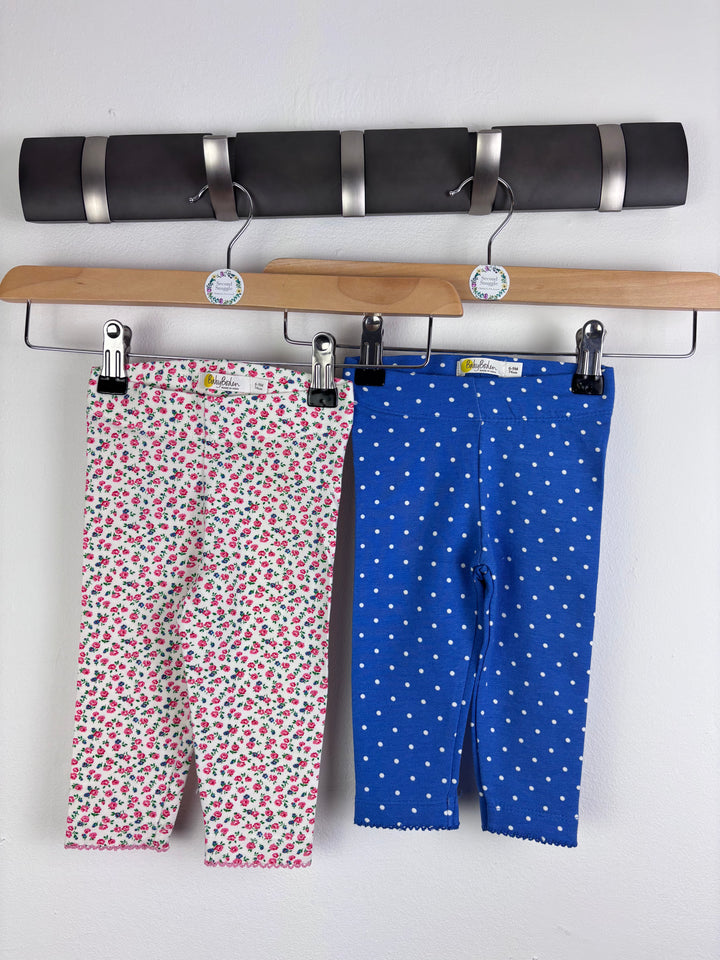 Baby Boden Floral And Polka Dot Leggings Set 6-9 Months-Leggings-Second Snuggle Preloved