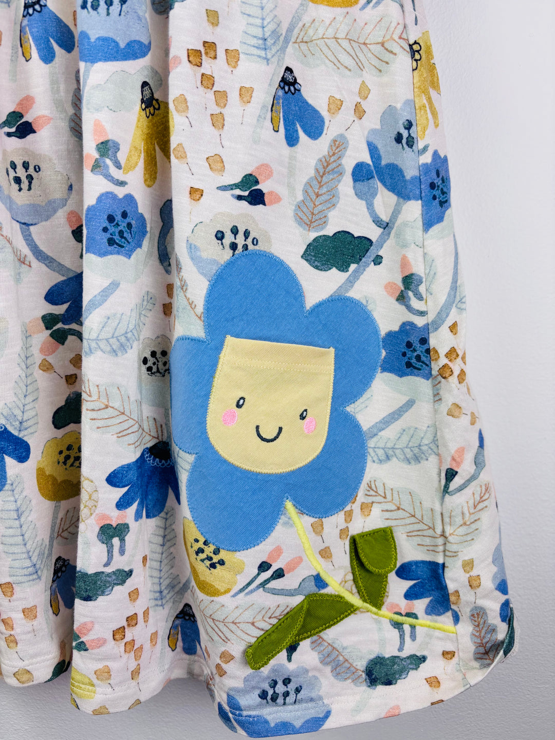 Next Cream Floral Collar Dress Flower Pocket 5-6 Years