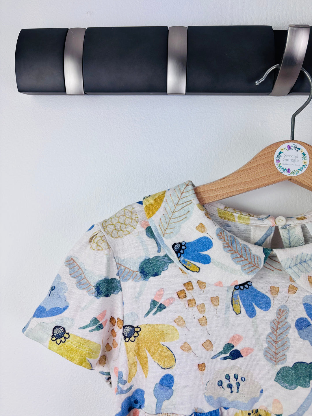 Next Cream Floral Collar Dress Flower Pocket 5-6 Years