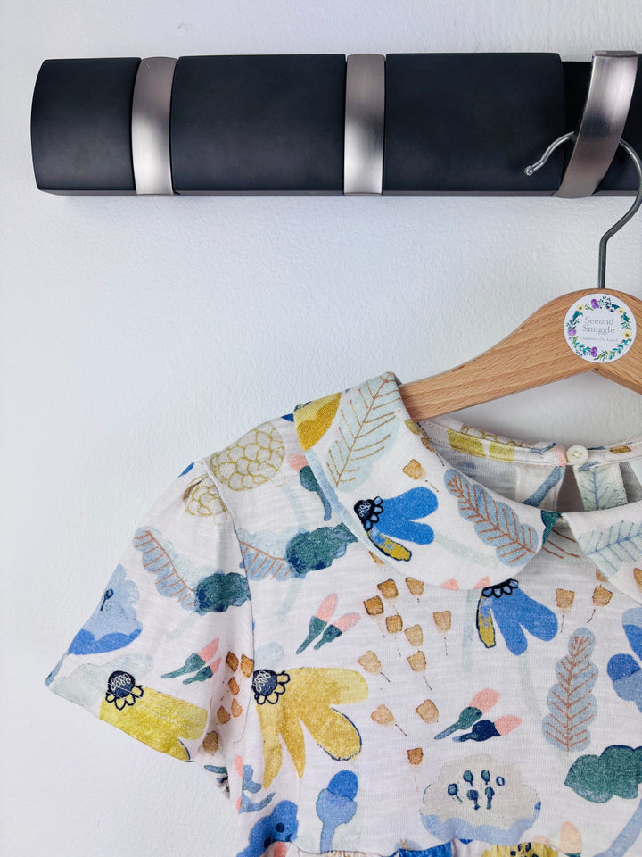 Next Cream Floral Collar Dress Flower Pocket 5-6 Years