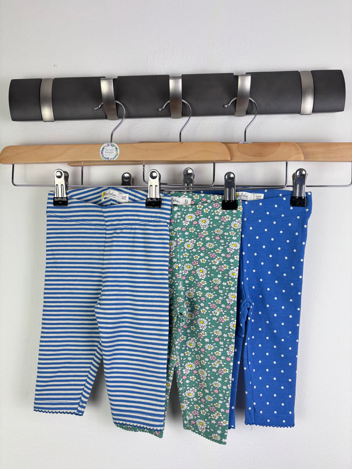 Baby Boden Floral Stripe And Green Trousers Set 3-6 Months-Leggings-Second Snuggle Preloved