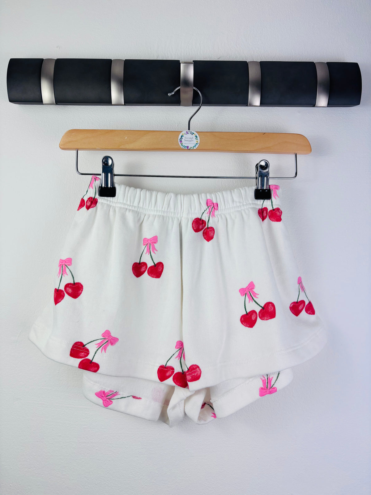 Flowers By Zoe Cream Cherry Print Shorts Xtra Large (Approx 12-14 Years)-Shorts-Second Snuggle Preloved