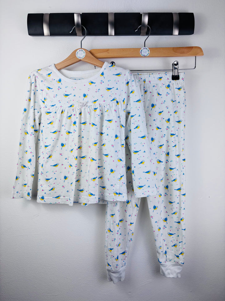 JoJo Cream Bird Print Pyjama Set 4-5 Years