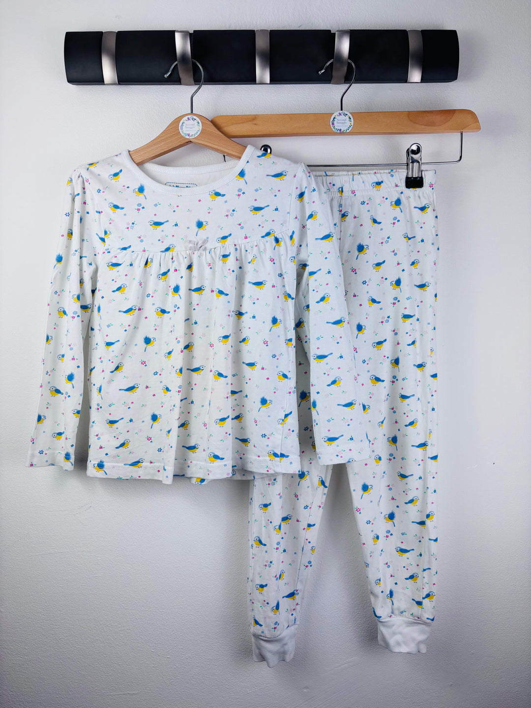 JoJo Cream Bird Print Pyjama Set 4-5 Years