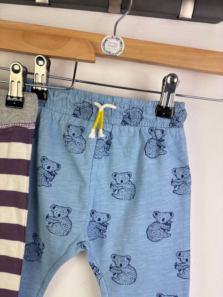 Baby Boden Bear Print And Stripe Joggers Set 6-12 Months-Trousers-Second Snuggle Preloved