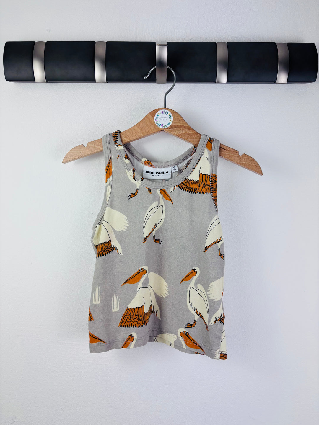 Mini Rodini Grey Pelican Print Vest Top 92-98 cm (2-3 Years)