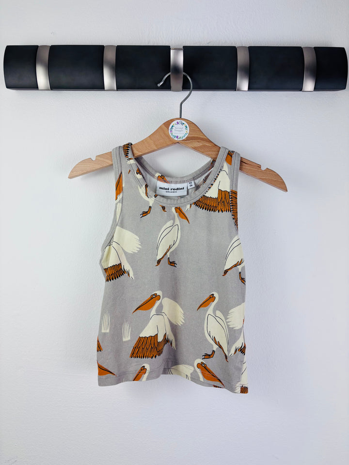 Mini Rodini Grey Pelican Print Vest Top 92-98 cm (2-3 Years)