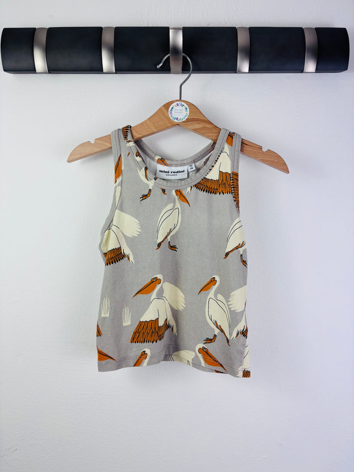 Mini Rodini Grey Pelican Print Vest Top 92-98 cm (2-3 Years)