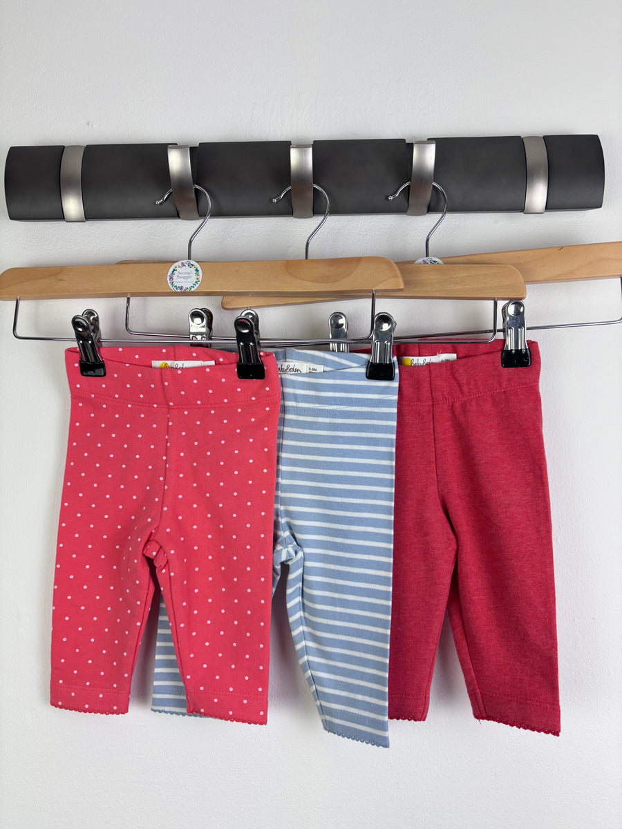 Baby Boden Pink Polka Dot Blue Stripe And Red Leggings 0-3 Months-Leggings-Second Snuggle Preloved