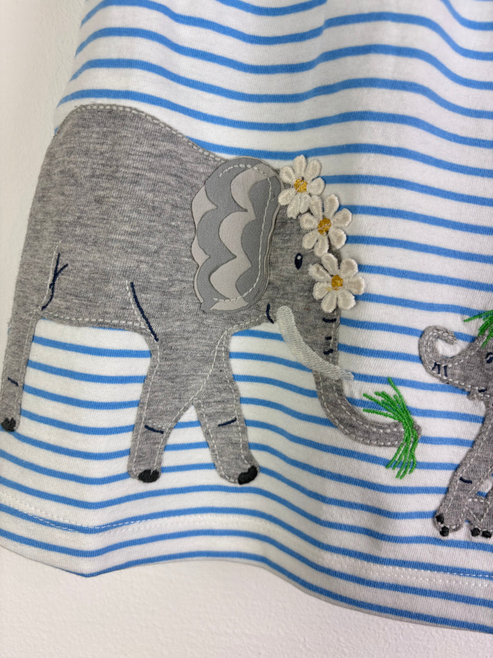 Baby Boden Elephant Dress And Pink Polka Dot Leggings Set 0-3 Months-Sets-Second Snuggle Preloved