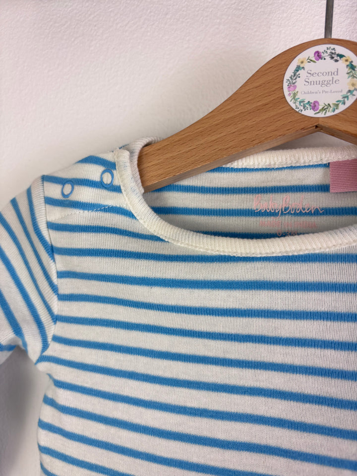 Baby Boden Long Sleeve Bodysuit Set Pink Blue And Bunny Print 0-3 Months-Vests-Second Snuggle Preloved