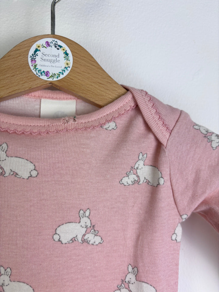 Baby Boden Long Sleeve Bodysuit Set Pink Blue And Bunny Print 0-3 Months-Vests-Second Snuggle Preloved
