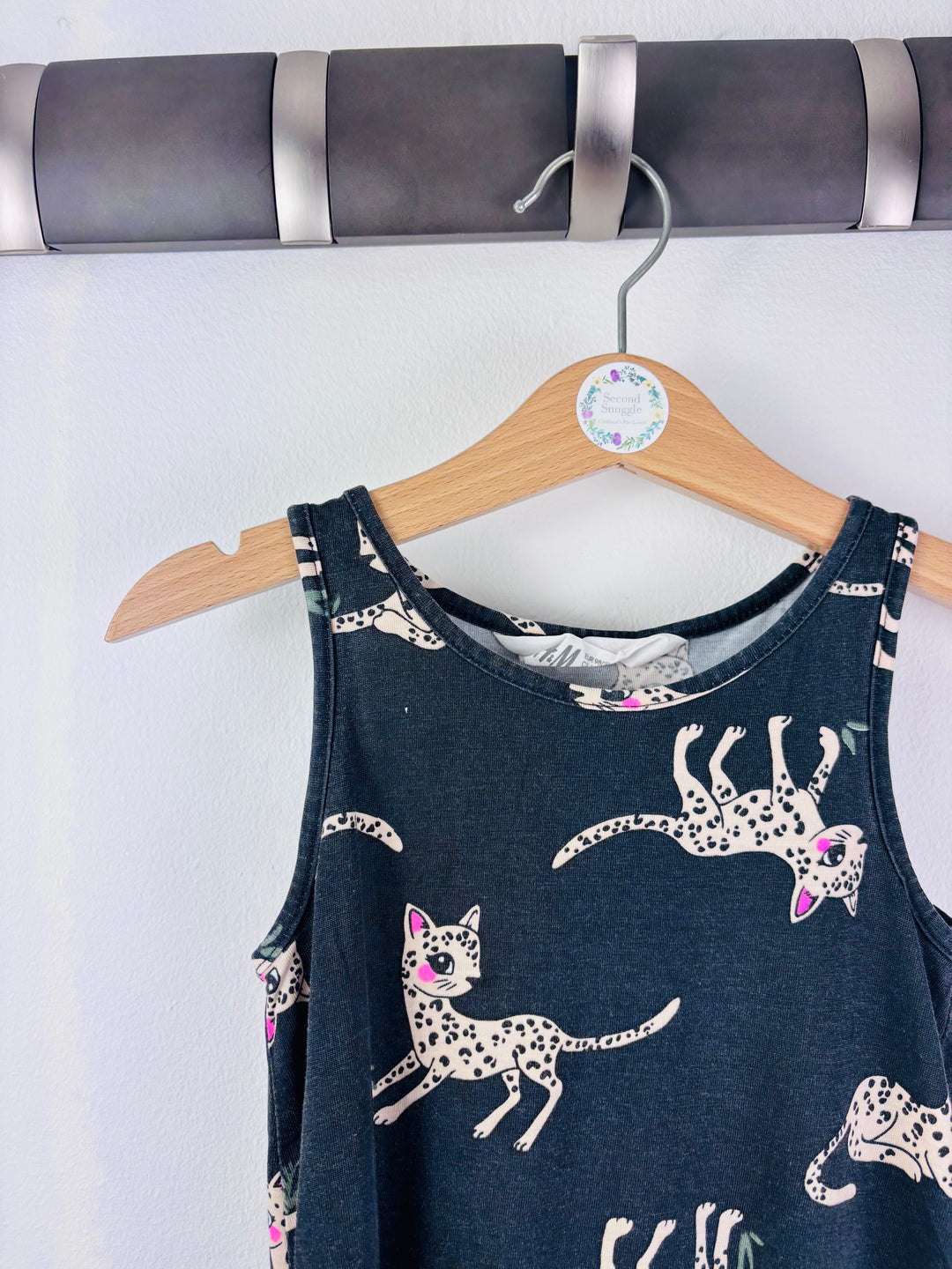 H&M Navy Leopard Print Sleeveless Dress 2-3 Years