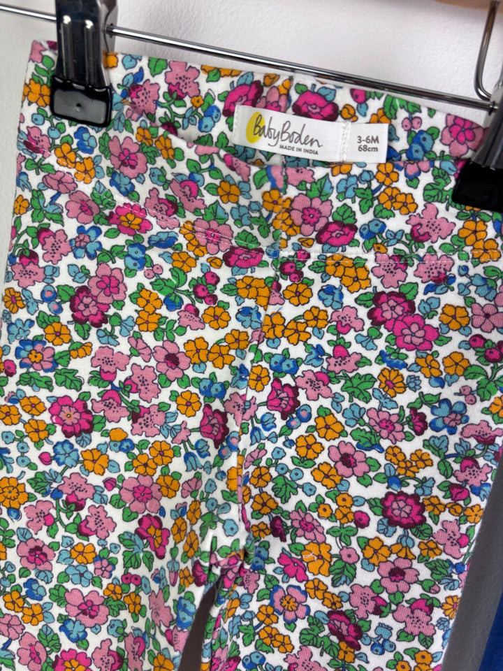 Baby Boden Floral And Blue Polka Dot Leggings Set 3-6 Months-Leggings-Second Snuggle Preloved
