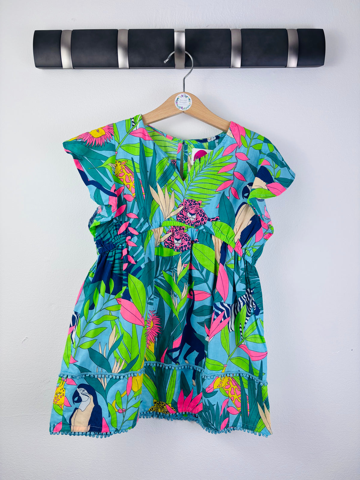 Boden Blue Tropical Animal Dress 3-4 Years-Dresses-Second Snuggle Preloved
