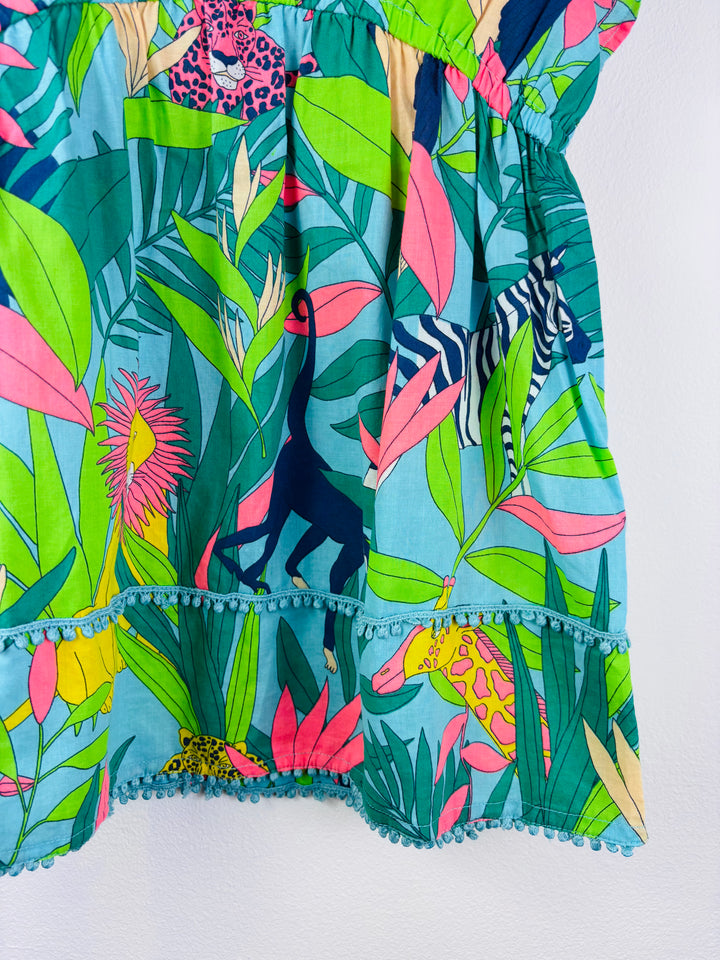 Boden Blue Tropical Animal Dress 3-4 Years