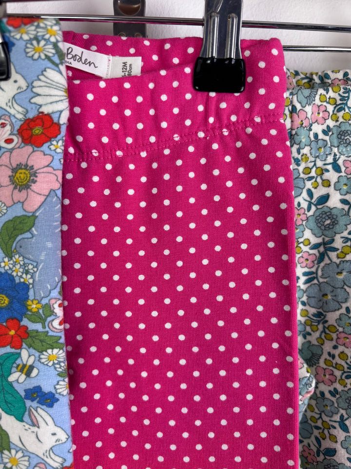 Baby Boden Floral And Pink Polka Dot Leggings Set 6-12 Months-Leggings-Second Snuggle Preloved