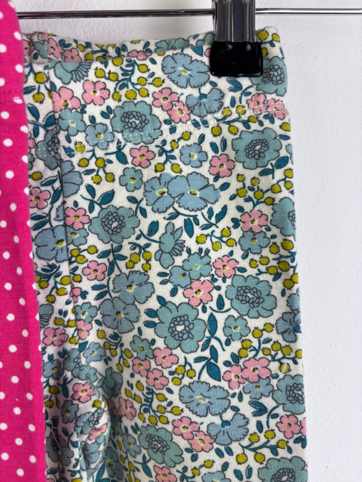 Baby Boden Floral And Pink Polka Dot Leggings Set 6-12 Months-Leggings-Second Snuggle Preloved