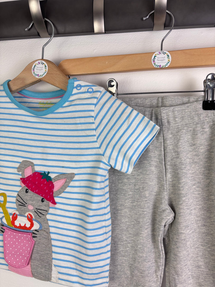 Baby Boden Blue Stripe Mouse Applique Top And Grey Leggings Set 12-18 Months-Sets-Second Snuggle Preloved