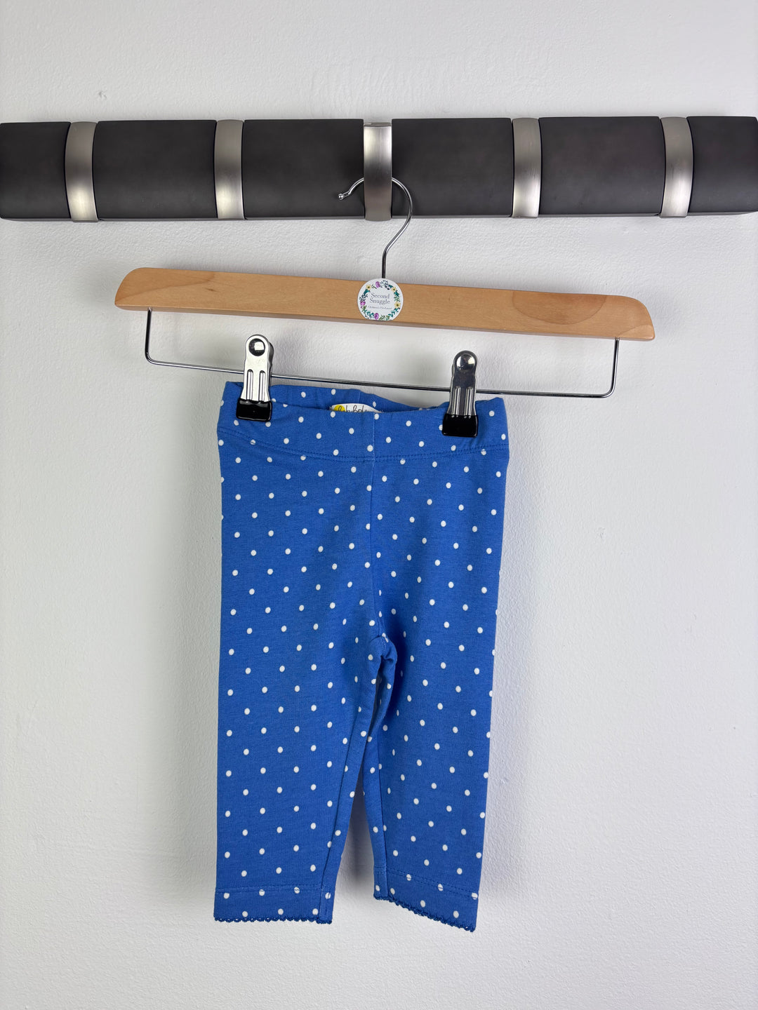 Baby Boden Blue Polka Dot Leggings 3-6 Months-Leggings-Second Snuggle Preloved