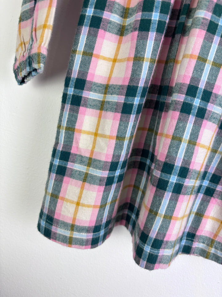 Baby Boden Checked Smock Dress Pink Green And Yellow 6-12 Months-Dresses-Second Snuggle Preloved