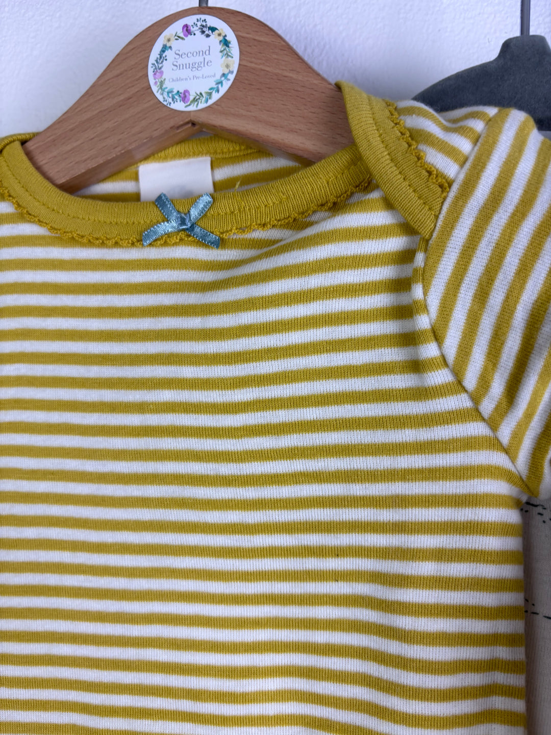 Baby Boden Bunny Stripe And Plain Bodysuit Set Of 5 6-12 Months-Vests-Second Snuggle Preloved