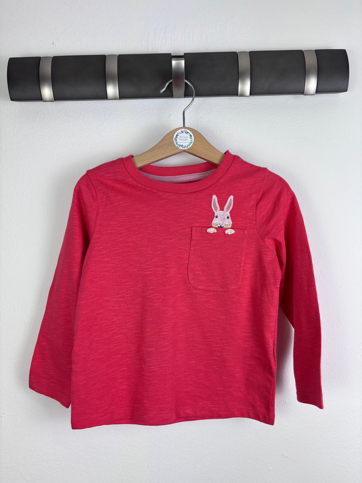 Boden Red Long Sleeve Top With Bunny Pocket Detail Various Sizes-Tops-Second Snuggle Preloved