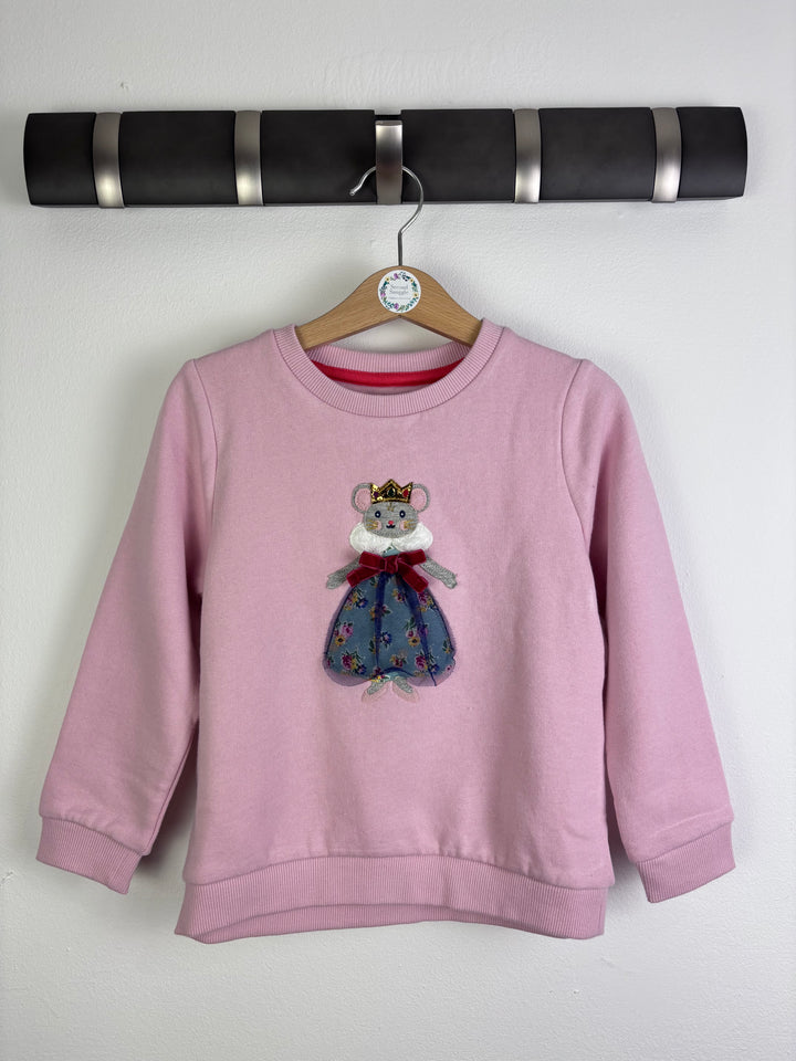 Boden Pink Mouse Princess Applique Sweatshirt Various Sizes-Jumpers-Second Snuggle Preloved