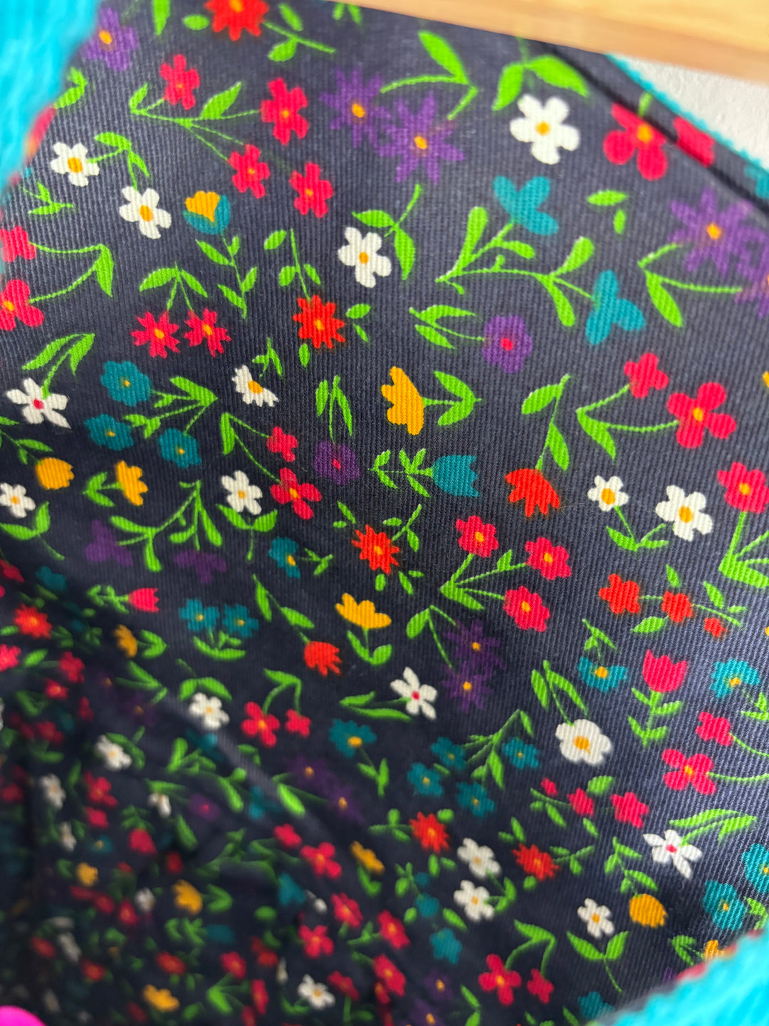 Frugi Reversible Cord Dungarees Blue Floral 2-3 Years-Dungarees-Second Snuggle Preloved