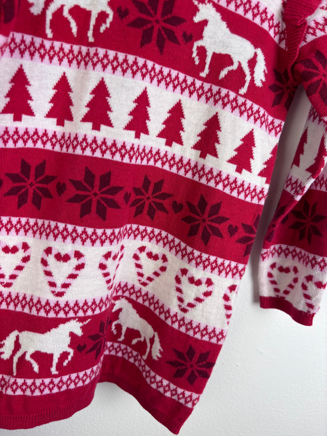 Fred & Flo Festive Knit Unicorn Dress 3–4 Years-Dresses-Second Snuggle Preloved