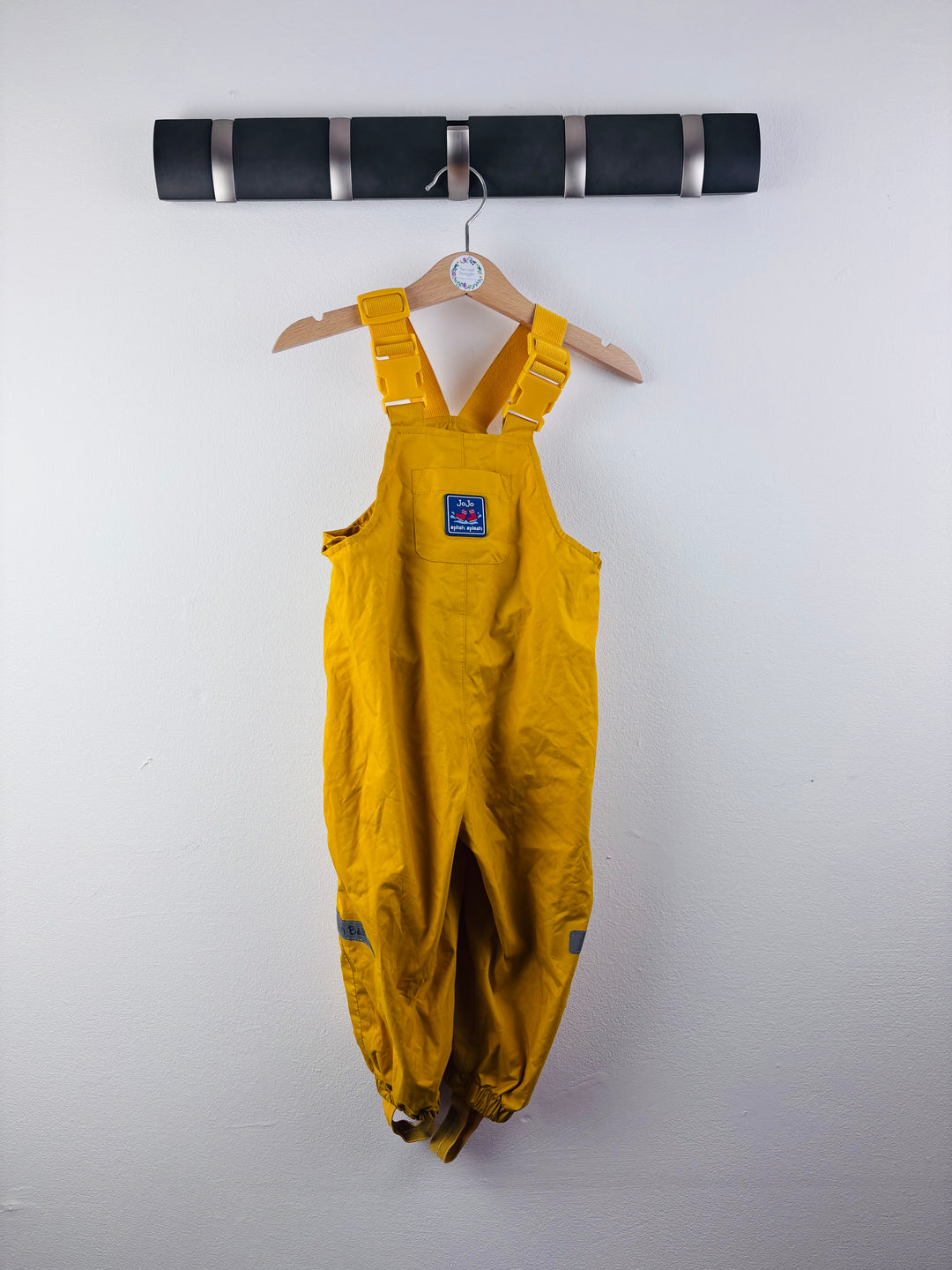 JoJo Maman Bébé Yellow Waterproof Dungarees 12-18 Months-Coats-Second Snuggle Preloved