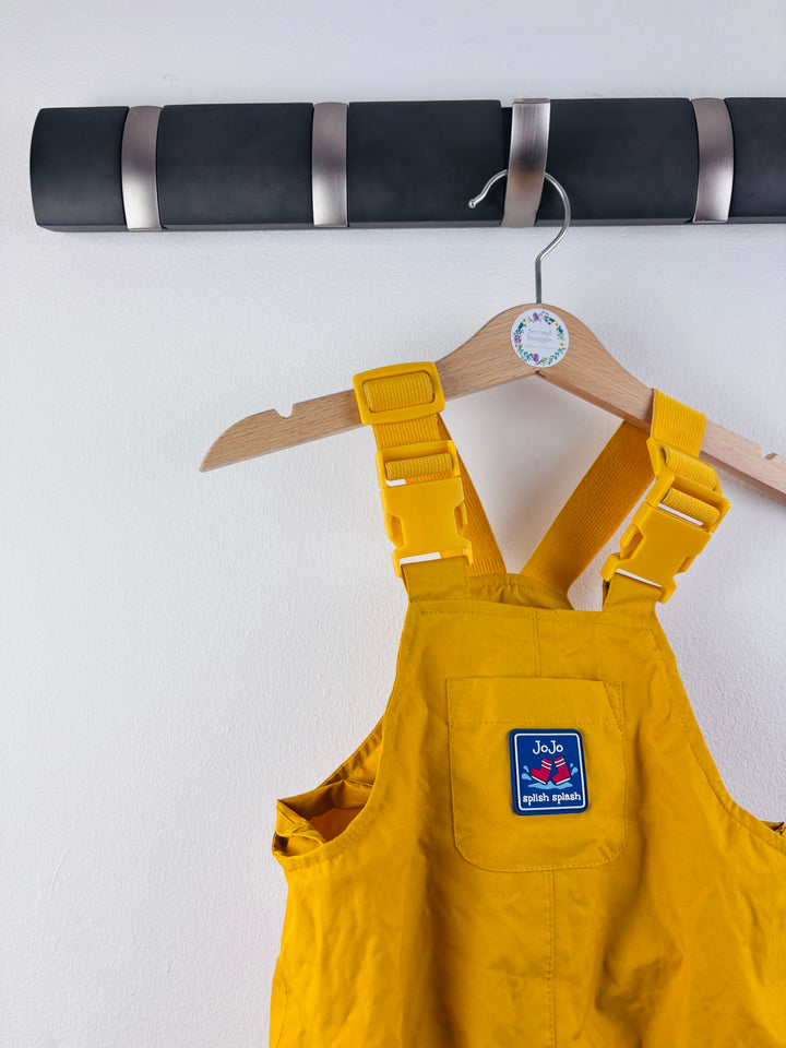 JoJo Maman Bébé Yellow Waterproof Dungarees 12-18 Months-Coats-Second Snuggle Preloved