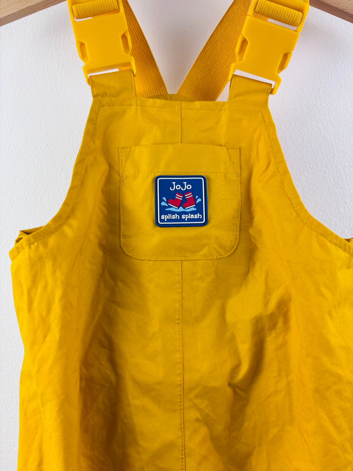 JoJo Maman Bébé Yellow Waterproof Dungarees 12-18 Months-Coats-Second Snuggle Preloved