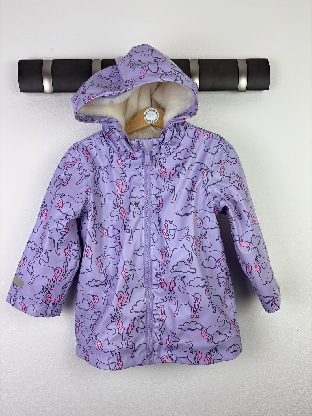 Marks And Spencer Purple Unicorn Hooded Coat 2-3 Years-Coats-Second Snuggle Preloved