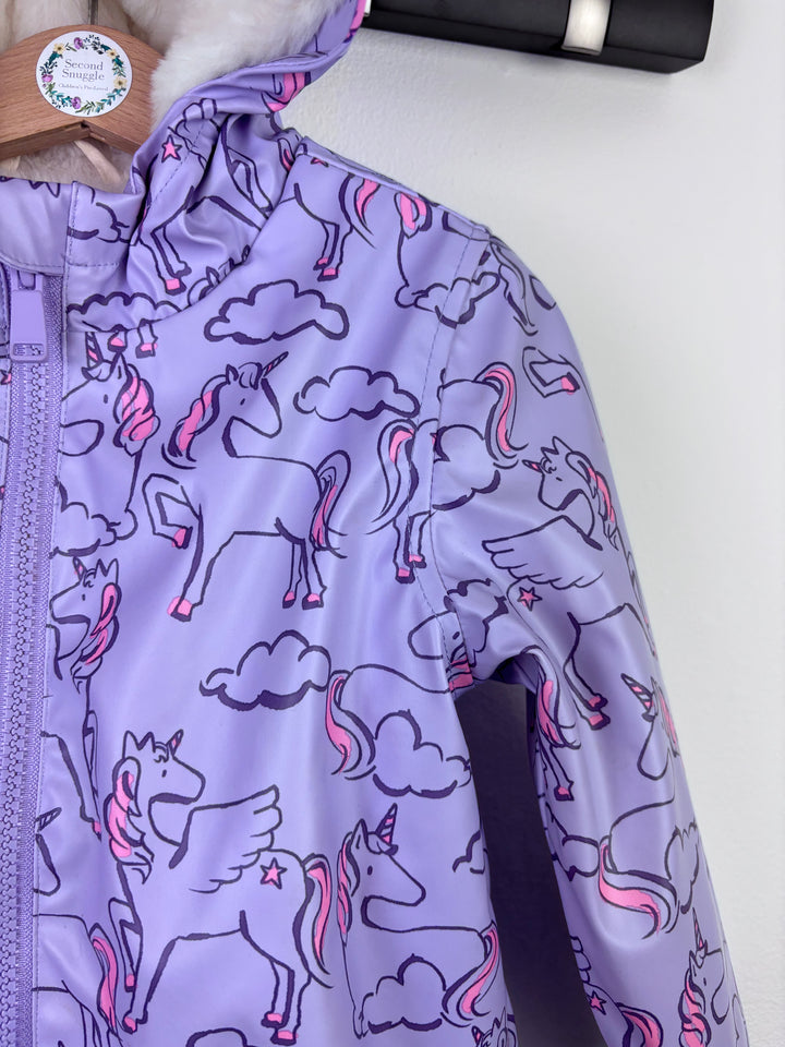 Marks And Spencer Purple Unicorn Hooded Coat 2-3 Years-Coats-Second Snuggle Preloved