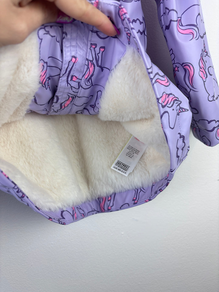 Marks And Spencer Purple Unicorn Hooded Coat 2-3 Years-Coats-Second Snuggle Preloved