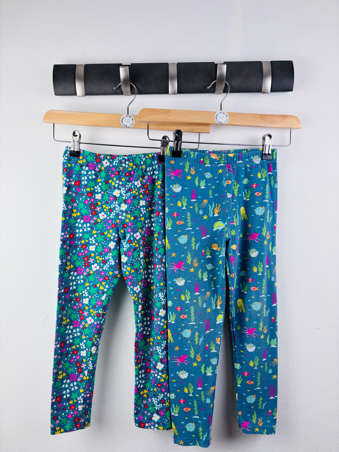 Frugi Blue Pattern Leggings Bundle 4-5 Years-Leggings-Second Snuggle Preloved