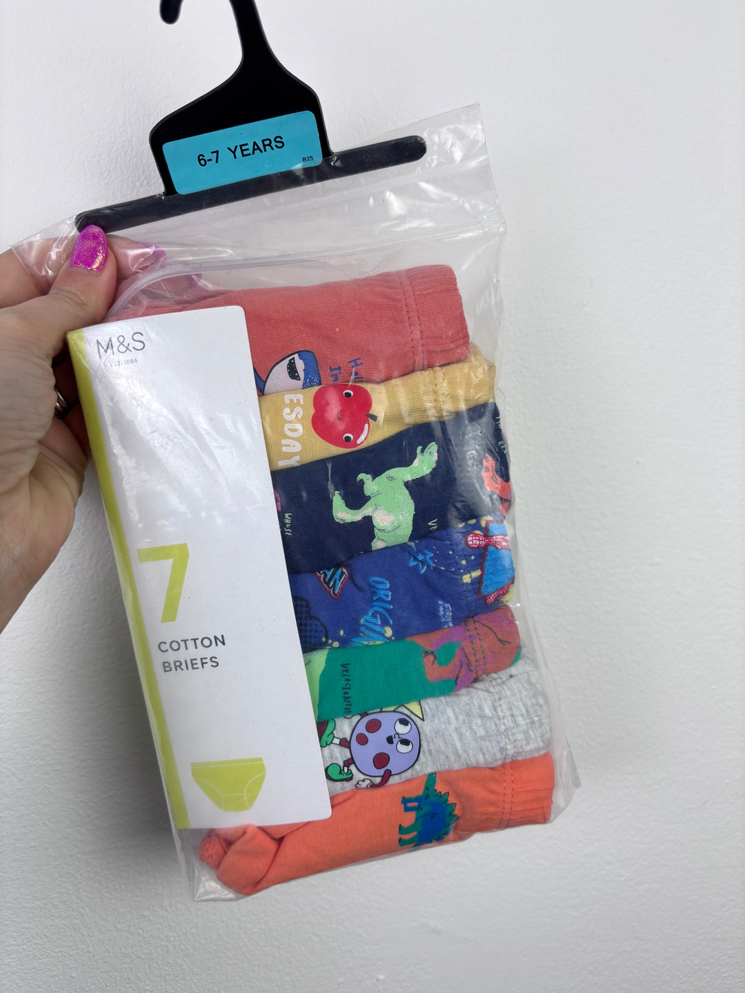 M&S 7 Pack Cotton Briefs 6-7 Years-Underwear-Second Snuggle Preloved