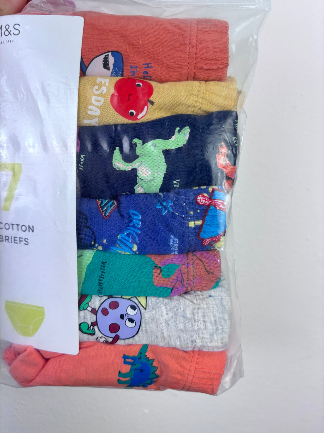 M&S 7 Pack Cotton Briefs 6-7 Years-Underwear-Second Snuggle Preloved
