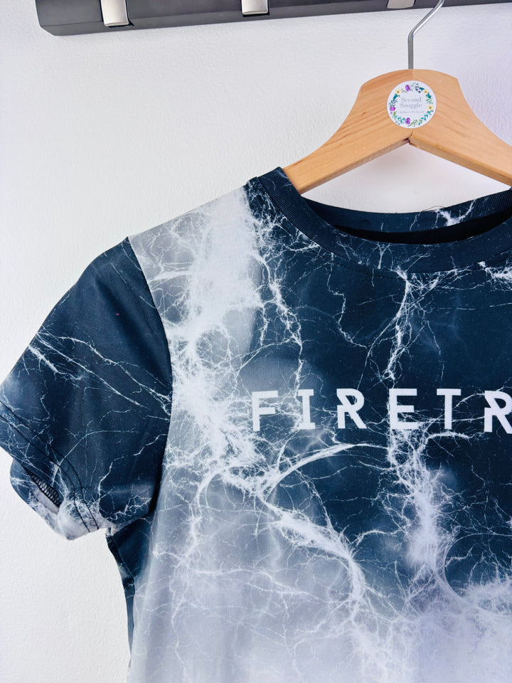 Firetrap Black Marble Logo T-Shirt 11-12 Years-Tops-Second Snuggle Preloved