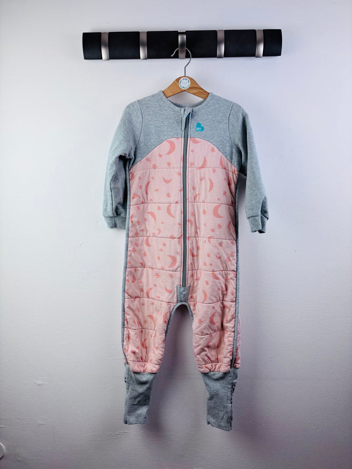 Love To Dream Grey Pink Sleep Suit 3 Years-Sleeping Bags-Second Snuggle Preloved