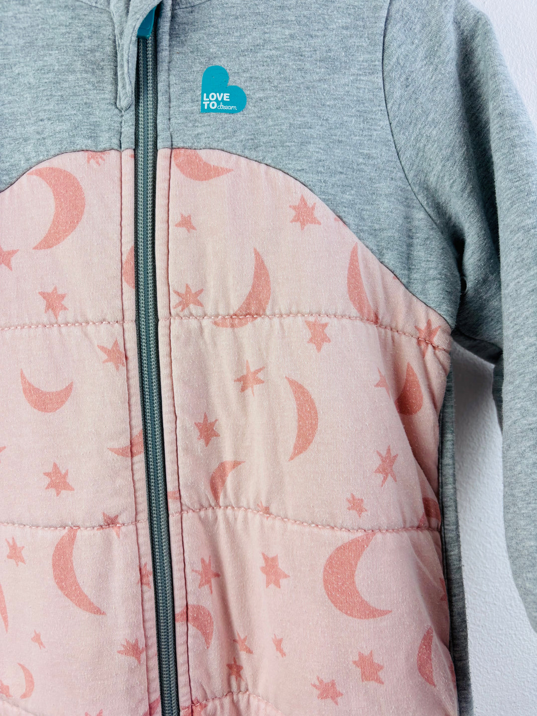 Love To Dream Grey Pink Sleep Suit 3 Years-Sleeping Bags-Second Snuggle Preloved