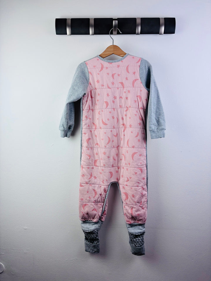 Love To Dream Grey Pink Sleep Suit 3 Years-Sleeping Bags-Second Snuggle Preloved