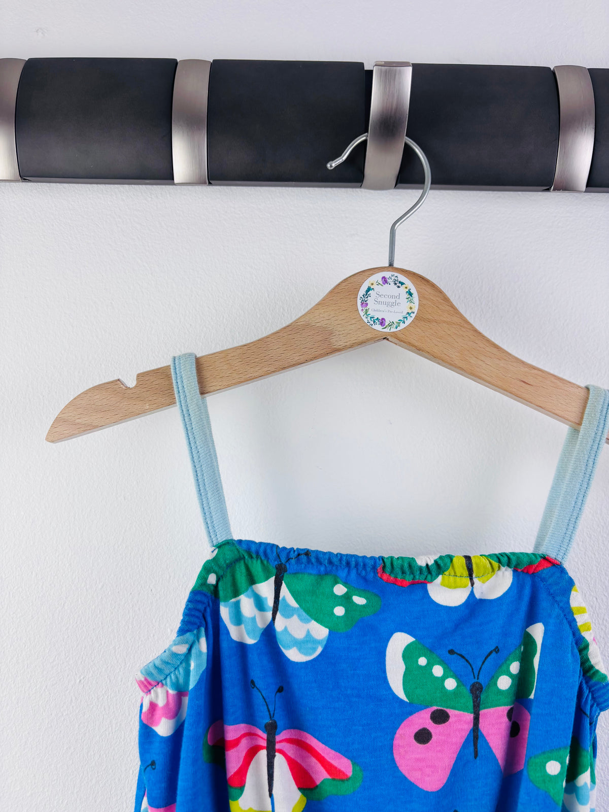 Boden Blue Butterfly Playsuit Drawstring Waist 3-4 Years-Play Suits-Second Snuggle Preloved
