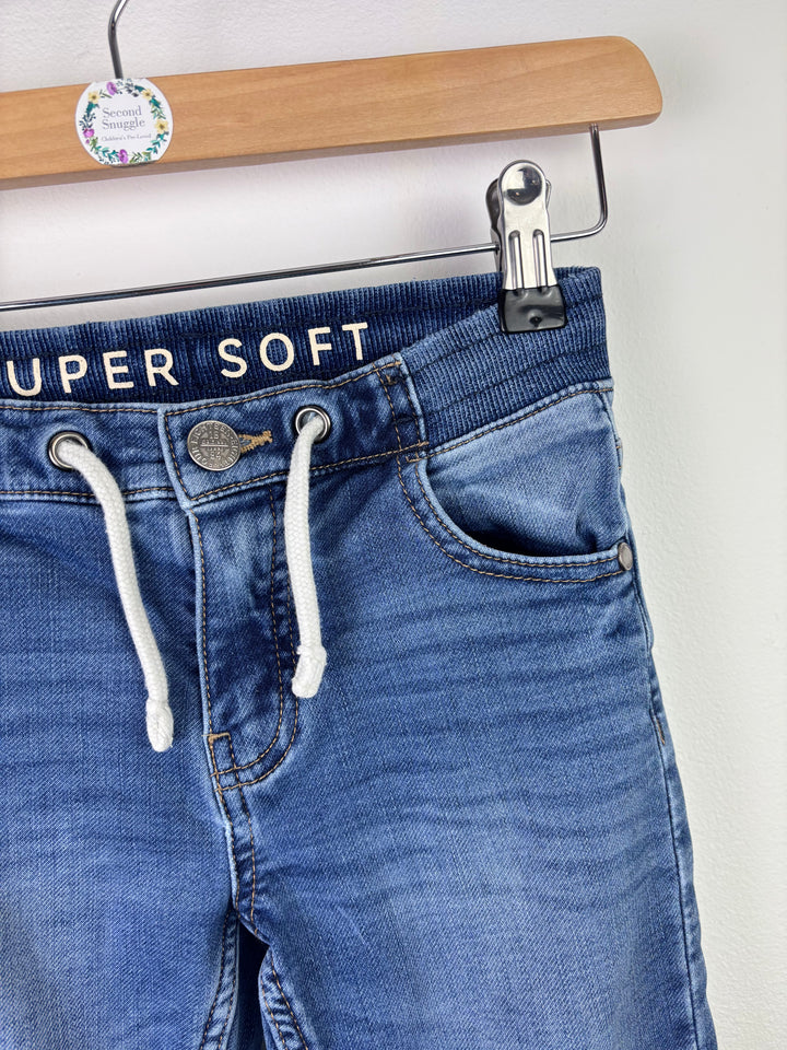 M&S Blue Soft Denim Jeans With Drawstring 5–6 Years-Trousers-Second Snuggle Preloved
