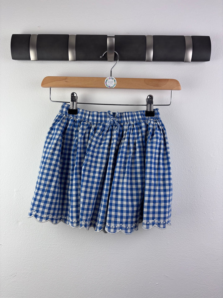 Next Blue Gingham Scallop Hem Skirt 2-3 Years-Skirts-Second Snuggle Preloved