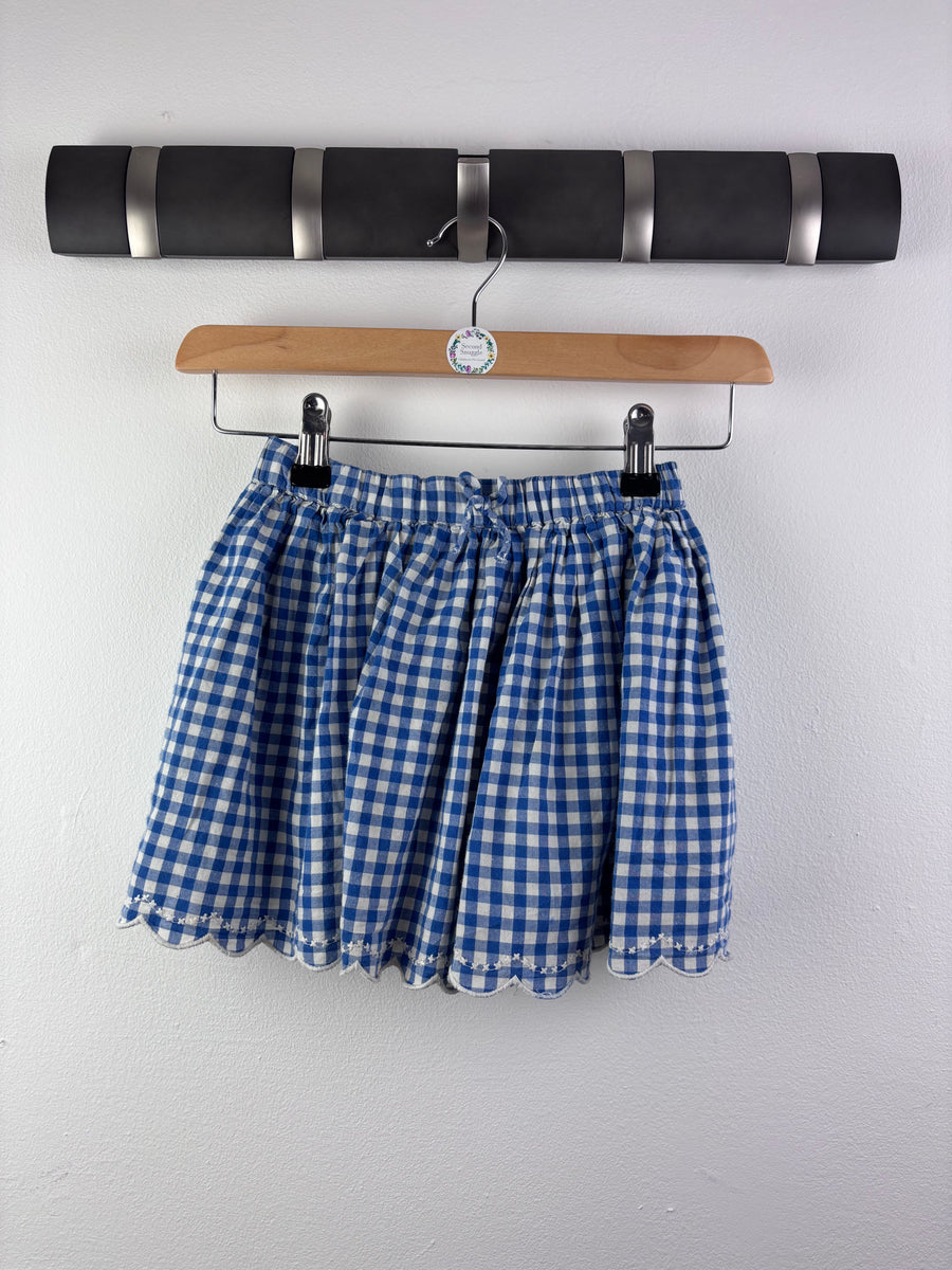Next Blue Gingham Scallop Hem Skirt 2-3 Years-Skirts-Second Snuggle Preloved