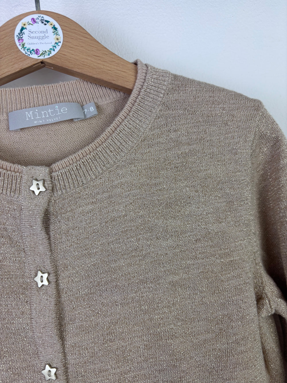 Mintie By Mint Velvet Gold Shimmer Cardigan 7-8 Years-Cardigans-Second Snuggle Preloved