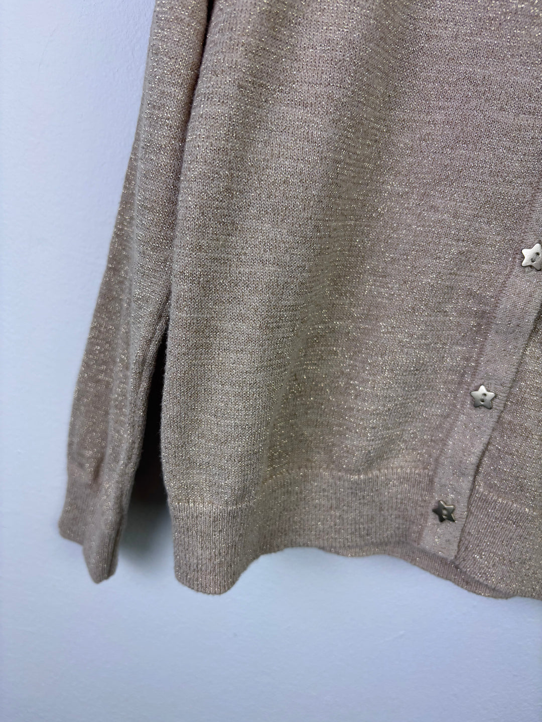 Mintie By Mint Velvet Gold Shimmer Cardigan 7-8 Years-Cardigans-Second Snuggle Preloved