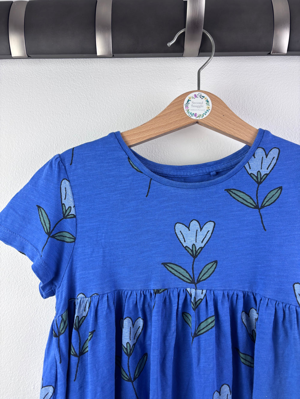 Next Blue Floral Short Sleeve Dress 4-5 Years-Dresses-Second Snuggle Preloved